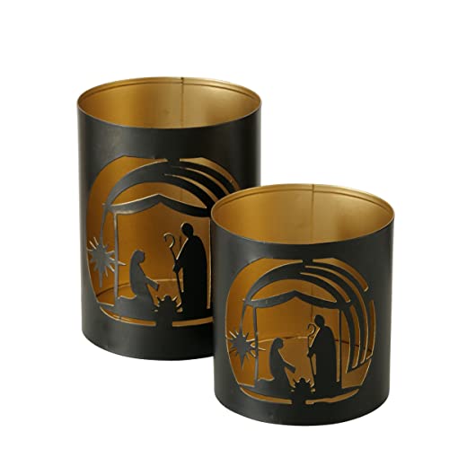 2er Set Windlichter Jesu Adam und Eva Christi schwarz Gold Silouette Metall n806 Windlicht Edel Eisen pulverbeschichtet 14cm und 20cm Geschenkset Einzug Geburtstag Kerzenhalter Ambiente 2er Set Windlichter Jesu Adam und Eva Christi schwarz Gold Silouette Metall n806 Windlicht Edel Eisen pulverbeschichtet 14cm und 20cm Geschenkset Einzug Geburtstag Kerzenhalter Ambiente von RiloStore