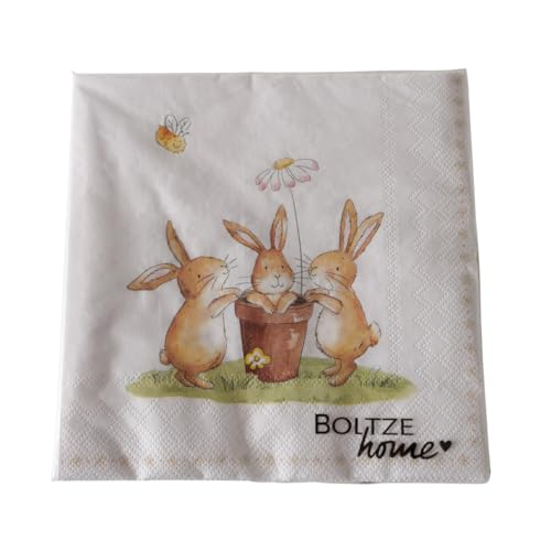 3 Pack Servietten a 20stk FROHE OSTERN Papierservietten n302 braun weiss Osterdeko Tischdeko 3 lagig Hase Eier Ostereier 20x20cm Tischschmuck Frühling von RiloStore