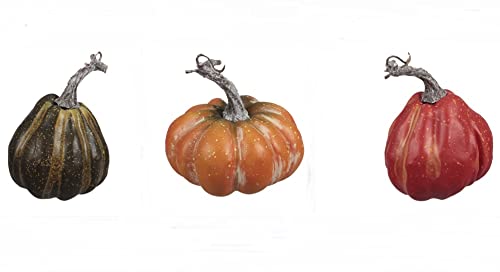 3 STK KÜRBIS DEKO Kürbisse XXL oth1 Deko Halloween Autumn 12cm Herbstdeko Dekokürbis Dekoobjekt Tischdeko Dekofrüchte von RiloStore