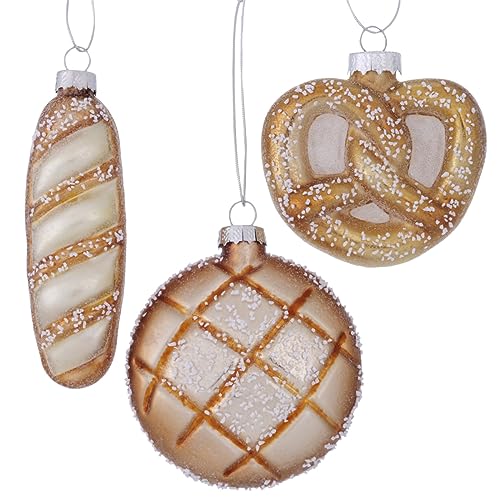 3 STK Weihnachtskugeln Brot Brezel Brötchen Brotzeit Bäcker Alpen 8cm Glas Brezeln Christbaumkugeln Weihnachtskugeln Christbaumschmuck Kugel Hänger Glaskugeln von RiloStore