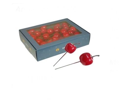 48 STK Dekostecker mit Apfel am Draht Deko Picks Äpfel Picks Herbstdeko Früchte am Stab Obst Floristik Gesteckdeko rot 3cm von RiloStore