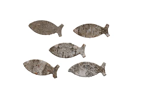 48 Stk Fische Birke 10cm Deko Fisch Größe 100mm Birkenrinde 48er Set Tischdeko Birkenfisch Dekofische aus Rinde der Birke Holzfische Taufe Kommunion Konfirmation Holzfisch Basteln Streuteile von RiloStore