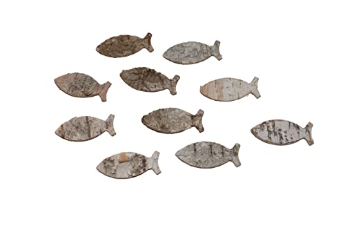 48 Stk Fische Birke 6cm Birkenrinde Deko Fisch Streuteile Größe 60mm Tischdeko Birkenfisch Dekofische aus Rinde der Birke Holzfische Taufe Kommunion Konfirmation Holzfisch Basteln von RiloStore