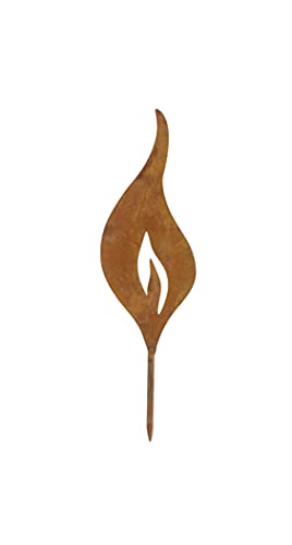 4er Set Rost Flamme 23cm Metall Flammen Gartendeko Kerzen Dekostecker rostige Weihnachtsdeko Metallkerzen Rostkerzen Deko Rostbraun Metallflamme von RiloStore