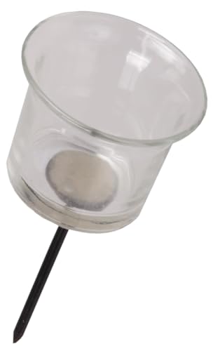 4er Set Teelichthalter Kerzenstecker aus Glas klar zum Stecken o312 Kerzenhalter Metall Kerzenhalter Stecker für Kränze Teelichtalter von RiloStore