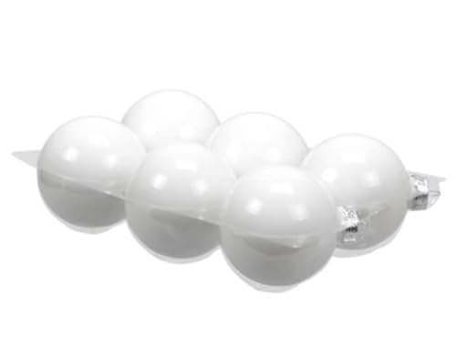 6 STK Christbaumkugeln Weiss Opal Glas 8cm Weihnachtskugeln 80mm Glaskugeln o617 Weihnachtsdeko Baumschmuck Kugelset Weihnachten Baumdeko Hänger Kugeln von RiloStore