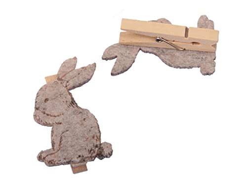 6 Stk Hasen ot536 Osterhasen Dekoklammern 6cm Grau Weiss Clip Klammer Deko Ostern Dekohasen Hasenklammern Holzklammer Osternest Filzhasen Stoffhasen Osterdeko Osterschmuck Gesteck Osterstrauß von RiloStore