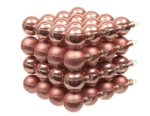 64 STK Weihnachtskugeln Koralle Coral Korallenrot rosa Rose Glas Christbaumkugeln Glaskugeln ot208 Baumschmuck Christbaumschmuck Kugeln Glaskugel Weihnachtsbaum von RiloStore