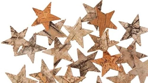 72 STK Birkensterne Natur 4cm Sterne OTH4 Birkenrinde Weihnachtsdeko Herbstdeko Rinde Holz Birke Deko Dekosterne Rindensterne Holzsterne Rinde Birkendeko von RiloStore