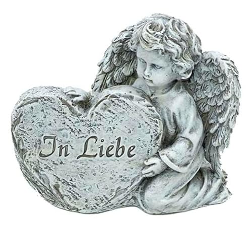 Engel - In Liebe - Grabschmuck Schutzengel 12x12cm Dekoengel Putte Grabdeko Trauerdeko Grab Dekoration Trauerdekoration von RiloStore