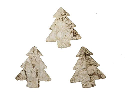 RiloStore 100 STK Birkenrinde Tannenbäume 2,5cm Deko Bäume Birke Rinde Holzbäume Weihnachtsdeko Basteln Adventskränze von RiloStore