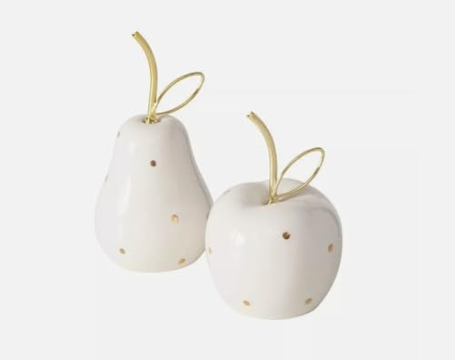 RiloStore 2 STK Deko Apfel Birne Dekoobst Weiss Gold Farben 10x15cm Dekoapfel Obst Früchte Äpfel Dekoobjekt Keramik Stillleben Herbstdeko Dekofrüchte gepunktet RiloStore 2 STK Deko Apfel Birne Dekoobst Weiss Gold Farben 10x15cm Dekoapfel Obst Früchte Äpfel Dekoobjekt Keramik Stillleben Herbstdeko Dekofrüchte gepunktet von RiloStore