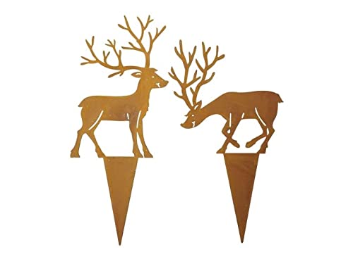 2 STK Dekostecker Hirsch rost 20x11cm Deko Gartendeko Weihnachtsdeko Metallhirsche Weihnachten Schmuck Gartenstecker Xmas Decoration … von RiloStore
