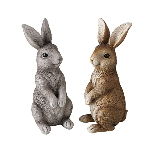 RiloStore 2 STK Osterhasen Krümelchen Grau Braun 16cm n738 Dekohasen Hasenpaar Liebespaar Hasenmann Hasenfrau Herz Liebe Häschen Osterdeko… von RiloStore