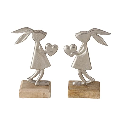 RiloStore 2 STK Osterhasen Schnuff n658 Aluminium Silber Farben 19cm Holz Holzhasen Metallhasen Hasen Dekohasen Hasenpaar Liebespaar Hasenmann Hasenfrau Herz Liebe Häschen Osterdeko RiloStore 2 STK Osterhasen Schnuff n658 Aluminium Silber Farben 19cm Holz Holzhasen Metallhasen Hasen Dekohasen Hasenpaar Liebespaar Hasenmann Hasenfrau Herz Liebe Häschen Osterdeko von RiloStore