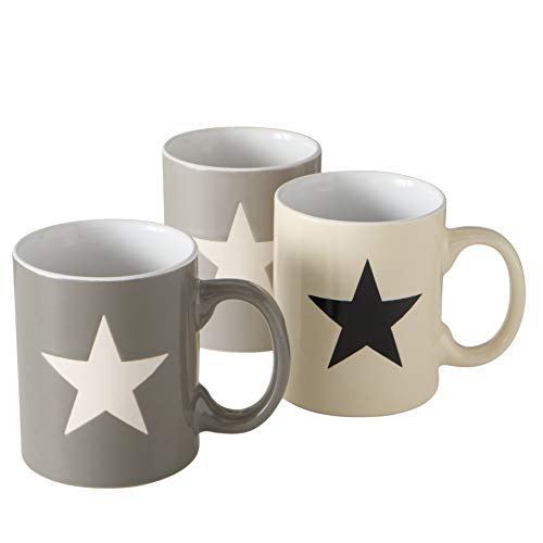 RiloStore 3 STK Kaffeetassen 330ml Sterne Stars grau beige Weiss Steingut Glühwein Frohe Weihnachten Tassen Becher Weihnachtsdeko Geschirr Winter Kaffeepott Kaffeebecher New Bone … RiloStore 3 STK Kaffeetassen 330ml Sterne Stars grau beige Weiss Steingut Glühwein Frohe Weihnachten Tassen Becher Weihnachtsdeko Geschirr Winter Kaffeepott Kaffeebecher New Bone … von RiloStore