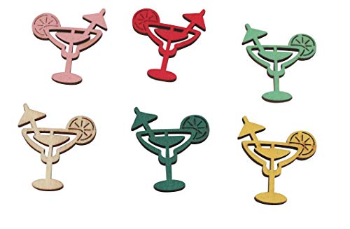 RiloStore 36 STK Deko Cocktailglas Partydeko Streudeko Tischdeko Holz Glas Cocktails Streu bunt gelb blau grün rot lila rosa Dekoration Geburtstag von RiloStore