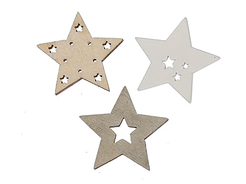 RiloStore 60 STK Holzsterne Sterne Weiss grau hellgrau o093 Dekosterne Holz Weihnachtsdeko Tischdeko Basteln Weihnachten Herbstdeko Streuteile Hänger Sternchen RiloStore 60 STK Holzsterne Sterne Weiss grau hellgrau o093 Dekosterne Holz Weihnachtsdeko Tischdeko Basteln Weihnachten Herbstdeko Streuteile Hänger Sternchen von RiloStore