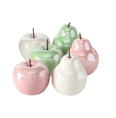 RiloStore 6er Set Deko Apfel Birne Dekoapfel Obst Früchte Äpfel Birnen nr2721 Dekoobjekt Keramik 10cm Stillleben Herbstdeko grün rosa Weiss Creme RiloStore 6er Set Deko Apfel Birne Dekoapfel Obst Früchte Äpfel Birnen nr2721 Dekoobjekt Keramik 10cm Stillleben Herbstdeko grün rosa Weiss Creme von RiloStore
