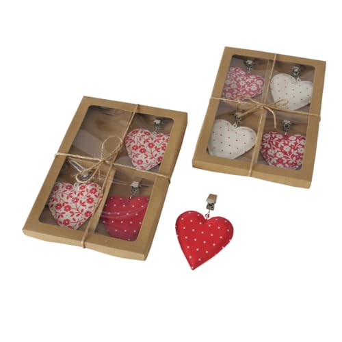 RiloStore 8 STK Tischdeckenbeschwerer rot Weiss Herz Gewichte Tischdeckengewichte Eisen Herzen b347 Tischdeckengewicht Tischdecken Beschwerer Tischdecke Punkte gepunktet Klammer Clip von RiloStore