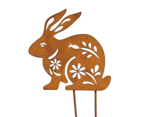 RiloStore Gartendeko Metall Hase Rostdeko Edelrost braun Metalljhase Stecker 20cm Osterhase Dekohase Metallhase nr05 flachsitzend RiloStore Gartendeko Metall Hase Rostdeko Edelrost braun Metalljhase Stecker 20cm Osterhase Dekohase Metallhase nr05 flachsitzend von RiloStore