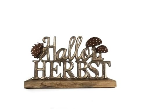 RiloStore Schriftzug Hallo Herbst 25x17cm braun Holz Herbstdeko Aufsteller Herbstschmuck Metall Spruch Tischdeko Äpfel Geschenk RiloStore Schriftzug Hallo Herbst 25x17cm braun Holz Herbstdeko Aufsteller Herbstschmuck Metall Spruch Tischdeko Äpfel Geschenk von RiloStore