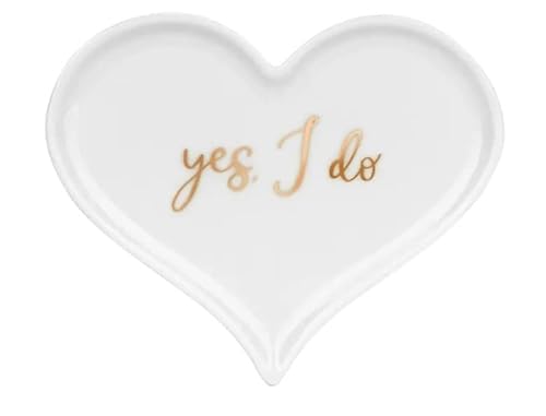 Ringschale Herz YES I DO Porzellan 14x11cm Weiss Ringkissen Alternative Trauung Zeremonie Ja Ich Will Hochzeitsdeko Dekoherz Hochzeit Deko Tischschmuck Schmuckschale Dekoschale Herzschale von RiloStore