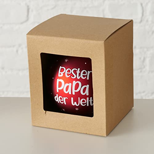XL Weihnachtskugel nr43 - Bester Papa der Welt - 10cm Glas Weiss rot Christbaumkugel mit Schleife Weihnachtskugeln Christbaumschmuck Kugel Hänger Glaskugel Papi Vater Vati Geschenk… von RiloStore