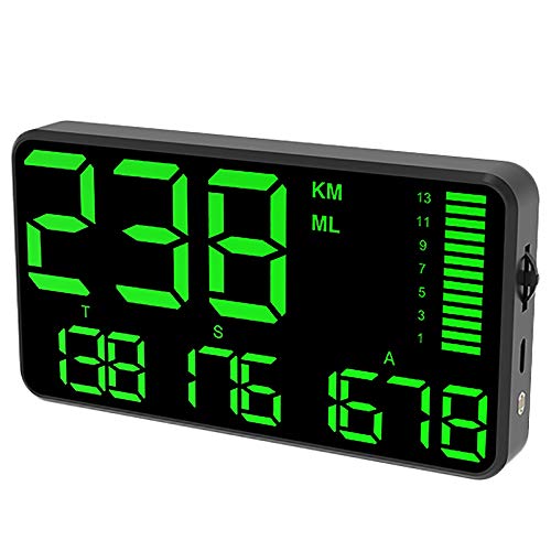 Auto HUD Display, Riloer GPS Head Up Display Digitaler Tachometer mit 5,5 Zoll HD Bildschirm Überdrehzahlalarm Ermüdungs Fahralarm von Riloer