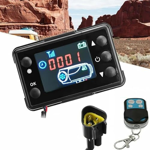 Riloer 12V Auto-Luft-Diesel-Heizung Standheizung LCD-Fernbedienung Abschalten Parkregler Fernbedienung Mit 4-Tasten, Universal Auto Lkw Diesel Lufterhitzer Controller Frontscheibenheizung Controller von Riloer