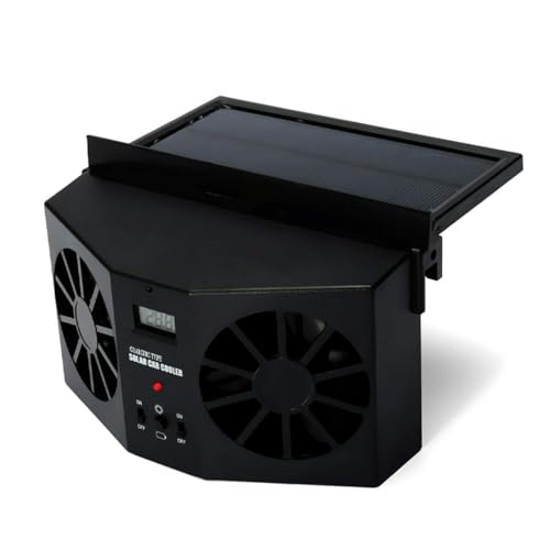 Riloer Auto Solar Abluftventilator, Auto Air Vent Heizkörper, Leistungsstarker Auto-Kühlventilator mit drei Seiten Lüfterköpfe USB Solarladung Dual Power Universal Leise Tragbar Riloer Auto Solar Abluftventilator, Auto Air Vent Heizkörper, Leistungsstarker Auto-Kühlventilator mit drei Seiten Lüfterköpfe USB Solarladung Dual Power Universal Leise Tragbar von Riloer