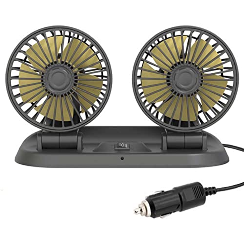 Riloer Autolüfter, Doppelkopf-Autolüfter, 360 ° horizontale und 180 ° vertikale Rotation, Auto Kfz Lüfter Multi-Richtung und Multi-Winkel-Rotation 2 Geschwindigkeiten,12-V-Auto Riloer Autolüfter, Doppelkopf-Autolüfter, 360 ° horizontale und 180 ° vertikale Rotation, Auto Kfz Lüfter Multi-Richtung und Multi-Winkel-Rotation 2 Geschwindigkeiten,12-V-Auto von Riloer