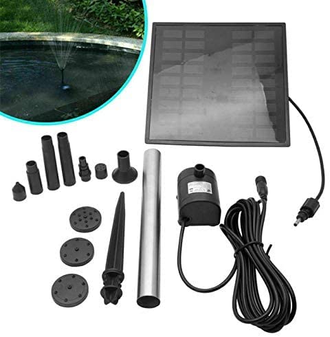 Riloer Solar-Springbrunnenpumpe, 1,8 W Solar-Springbrunnen-Wasserpumpen-Kit, 5 Düsen, für Vogeltränke, Aquarium, Teich von Riloer