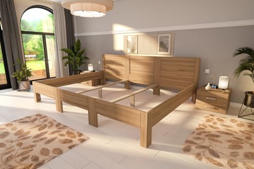 Familienbett 270x200 RÜGEN | Buche - dunkel gebeizt/geölt | Vollholz | Massivholz | Natur | Stabil | Modular Erweiter- und Rückbaubar von Rima