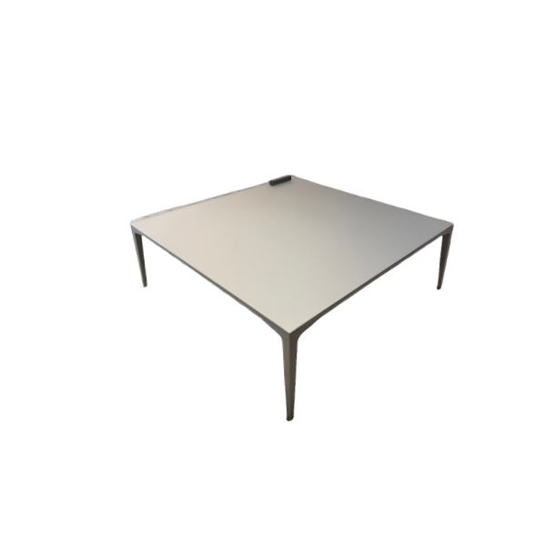 Design Beistelltisch aus grau lackiertem Glas von Giuseppe Bavuso, Rimadesio von Rimadesio