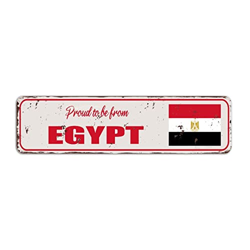 Rimego Egypt Pride Straßenschild Ägypten Geschenk Schild Proud to be from Egypt Vintage Land Souvenir für Landstraße Wanddekoration 8 x 30 cm von Rimego