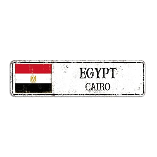 Rimego Hauptstadt Kairo Schild, Ägypten Geschenk Wandkunst Plakette, Hauptstadt Stadt Kairo Straßenschild, Retro Ägypten Aluminium Schild, Ägypten Flagge Metallschild, 8 x 30 cm Rimego Hauptstadt Kairo Schild, Ägypten Geschenk Wandkunst Plakette, Hauptstadt Stadt Kairo Straßenschild, Retro Ägypten Aluminium Schild, Ägypten Flagge Metallschild, 8 x 30 cm von Rimego