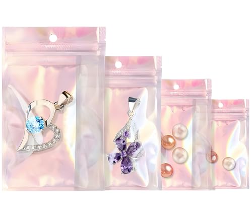 Rimiko 100 Stück Holographische Druckverschlussbeutel, kleine Ziplock-Plastiktüten, wiederverschließbare Beutel für Verpacken Proben, Einzelhandel und Lebensmittelaufbewahrung (irisierend, 10x15cm) Rimiko 100 Stück Holographische Druckverschlussbeutel, kleine Ziplock-Plastiktüten, wiederverschließbare Beutel für Verpacken Proben, Einzelhandel und Lebensmittelaufbewahrung (irisierend, 10x15cm) von Rimiko