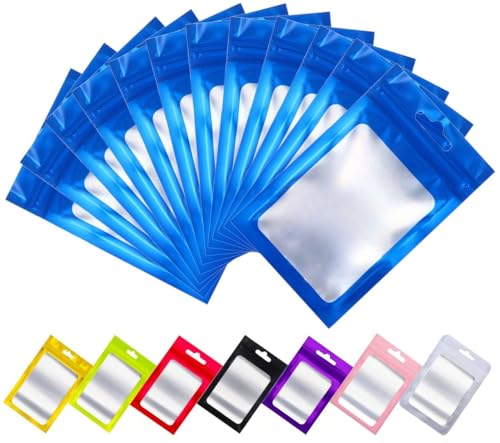 Rimiko 150 Stück Druckverschlussbeutel Plastiktüte Ziplock, Folienbeutel Tasche Mylar, Flachbeutel wiederverschließbare zur Aufbewahrung von Lebensmittel und für Verpacken Proben (Blau 7,5x12cm) von Rimiko