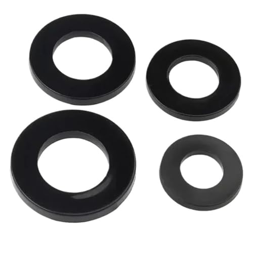 10-100 stücke Nylon Flache Washer M2-M20 Schwarz/Weiß Kunststoff Abdichtung Harte Scheiben Isolierung Dichtung Ring(Black Nylon,M12x20x1mm 25pcs) von Rimmean