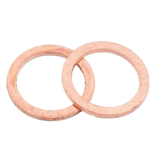 10PCS Kupfer Washer Solide Dichtung Sump Stecker Öl Dichtung Armaturen(M14x20x1 mm) von Rimmean