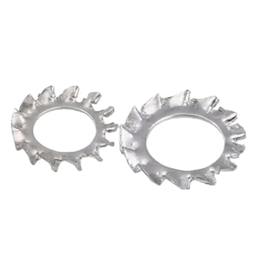 2-50 Stück M3-M30 Außengezahntes Schloss Innengezahnte Anti-Rutsch-Stoppscheibe for Lösen(External Tooth,M22(2Pcs)) von Rimmean