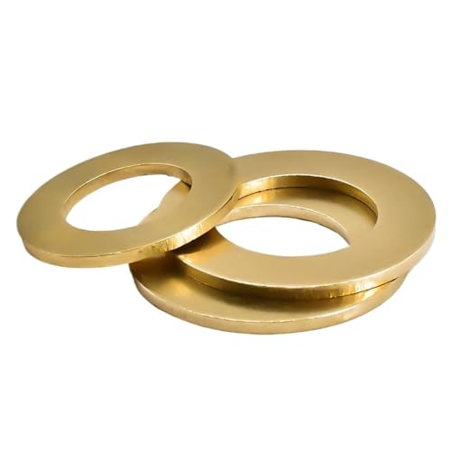 3–500 Stück massives Messing, flache Unterlegscheibe, schlichtes Messing, Dichtung, Shim Pad, Ring, Abstandshalter, rund, M2–M20(M10x20x1.2(20Pcs)) von Rimmean