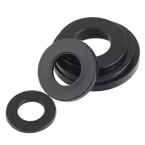 50 Stück schwarze Kunststoff-Nylon-Unterlegscheibe M2 M2.5 M3 M4 Kunststoff-Isolierungsabstandshalter Dichtungen Nylon-Unterlegscheiben Flachdichtung(M2.5x10x0.5-50pcs) von Rimmean
