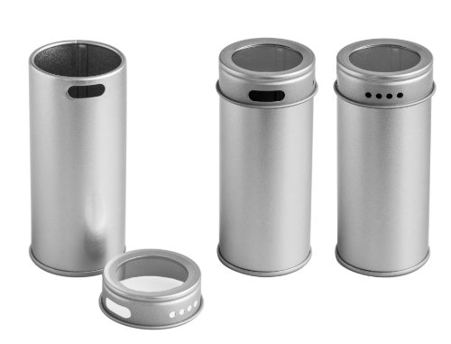 12 er Pack schmale Gewürzdosen mit Streudosierer und Sichtfenster | Ideal für grobe Gewürze oder Kräuter| Höhe: ca. 95 mm, Ø ca. 40 mm | Dosen Material: Weißblech | BPA-frei und lebensmittelecht 12 er Pack schmale Gewürzdosen mit Streudosierer und Sichtfenster | Ideal für grobe Gewürze oder Kräuter| Höhe: ca. 95 mm, Ø ca. 40 mm | Dosen Material: Weißblech | BPA-frei und lebensmittelecht von Rimoco