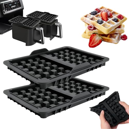 2 Stück Silikon Belgische Waffelform,Heißluftfritteuse Zubehör,Stapelbar Waffeleinsatz für Ninja,Kompatibel mit AF300EU,AF400EU,AF451EU,SL400EU,und AF500DE 2 Stück Silikon Belgische Waffelform,Heißluftfritteuse Zubehör,Stapelbar Waffeleinsatz für Ninja,Kompatibel mit AF300EU,AF400EU,AF451EU,SL400EU,und AF500DE von Rimtpuz
