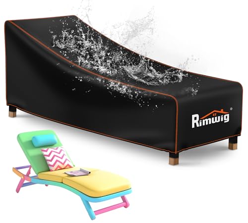Rimwig Gartenliege Abdeckung Wasserdicht,Schutzhülle für Sonnenliege Winterfest,420D Oxford-Stoff Abdeckhaube Gartenliege,Outdoor Liegestuhl Abdeckung,Gartenmöbel Abdeckplane 200x75x40/70cm von Rimwig