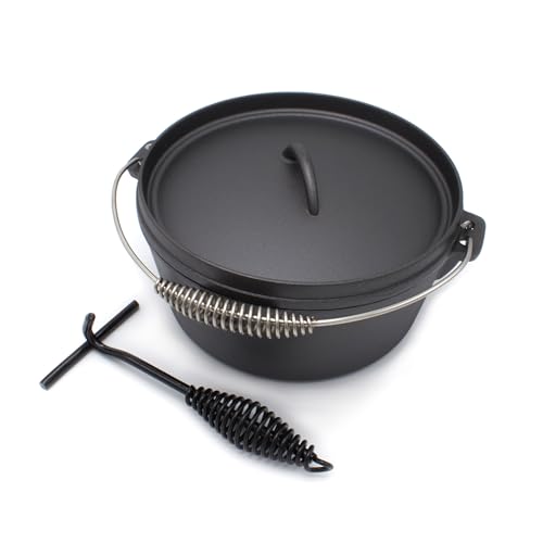 Rin & Rut Dutch Oven aus Gusseisen - 25 cm, 3.9L I Temperaturbeständig bis 400°C, mit Flanschdeckel, Pfannenfunktion & Deckelheber I Für Schmoren, Kochen & Grillen über offenem Feuer Rin & Rut Dutch Oven aus Gusseisen - 25 cm, 3.9L I Temperaturbeständig bis 400°C, mit Flanschdeckel, Pfannenfunktion & Deckelheber I Für Schmoren, Kochen & Grillen über offenem Feuer von Rin & Rut