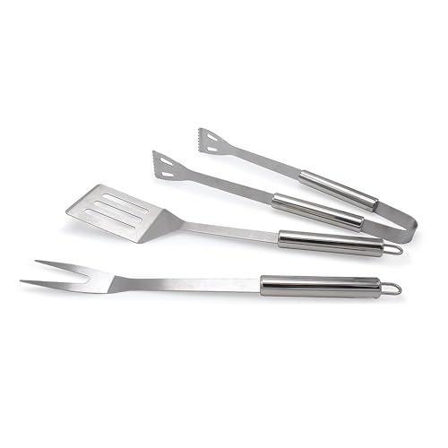 Rin & Rut Grillbesteck Set aus Edelstahl | 3-teiliges Grill Zubehör Set mit Grillzange, Grillwender & Grillgabel | Camping Besteckset, rostfrei & langlebig, je ca. 35 cm. Rin & Rut Grillbesteck Set aus Edelstahl | 3-teiliges Grill Zubehör Set mit Grillzange, Grillwender & Grillgabel | Camping Besteckset, rostfrei & langlebig, je ca. 35 cm. von Rin & Rut