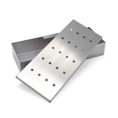 Rin & Rut Räucherbox aus Edelstahl – Räucherbox für Smoker Grill & Räucherchips – Grill Smoker Zubehör für Gas- & Holzkohlegrill, 22 x 10 x 4,5 cm Rin & Rut Räucherbox aus Edelstahl – Räucherbox für Smoker Grill & Räucherchips – Grill Smoker Zubehör für Gas- & Holzkohlegrill, 22 x 10 x 4,5 cm von Rin & Rut
